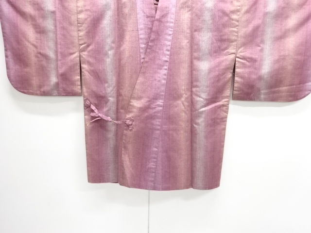 JAPANESE KIMONO / DOCHUGI COAT / TSUMUGI / REVERSIBLE / WOVEN STRIPE 